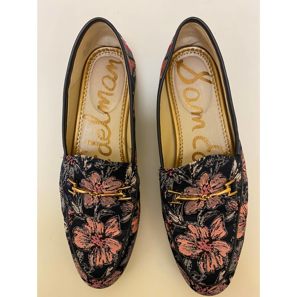 Sam Edelman Navy woman's multicolored bit loafers size 8.5 shoe floral stripes